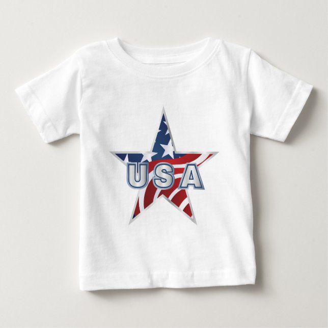Camiseta Para Bebê USA Star (Frente)