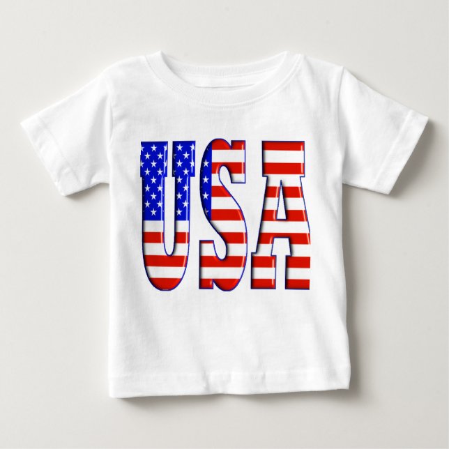 CAMISETA PARA BEBÊ USA W/ AMERICAN FLAG (Frente)