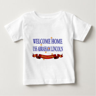 Camiseta Para Bebê USS Abraham Lincoln Home bem-vindo