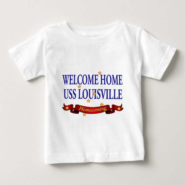 Camiseta Para Bebê USS Home bem-vindo Louisville (Frente)