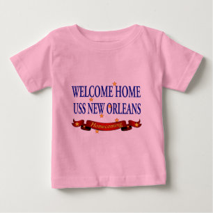 Camiseta Para Bebê USS New Orleans Home bem-vindo