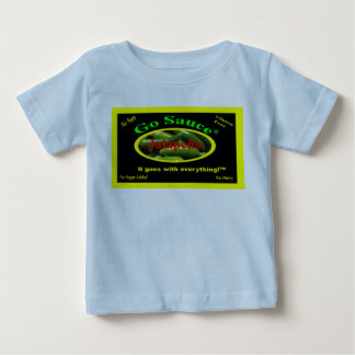 Camiseta Para Bebê Vá Molhar, Baby T-Shirt Azul Claro Com Ingrediente