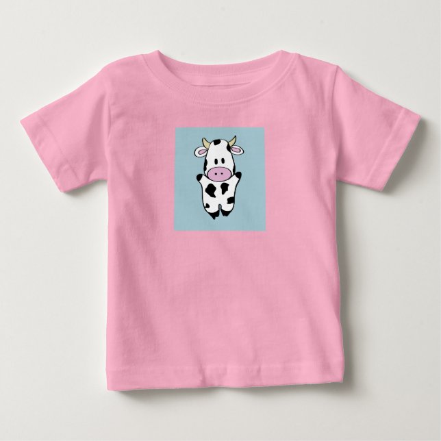 Camiseta Para Bebê Vaca (Frente)