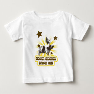Camiseta Para Bebê Vaca 2 de Brown da galinha de Brown