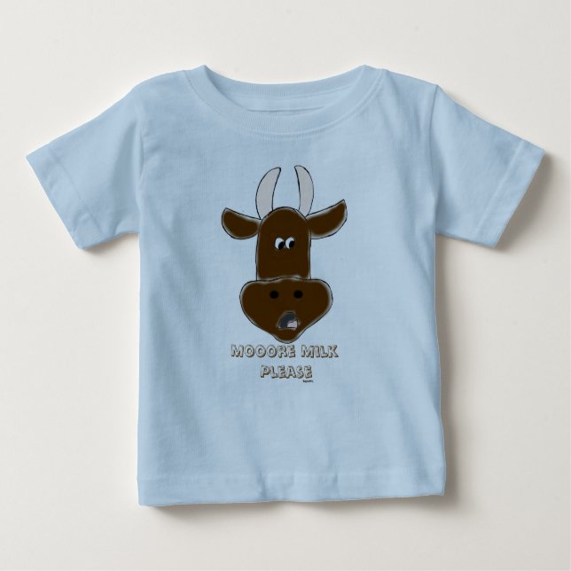 Camiseta Para Bebê Vaca animada com gráficos (Frente)