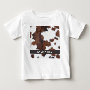 Camiseta Para Bebê Vaca Bebê Marrom
