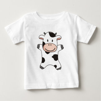 Camiseta Para Bebê Vaca branca