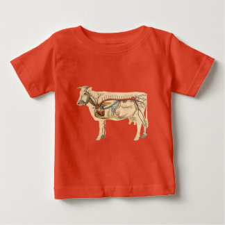Camiseta Para Bebê Vaca-branca anatômica