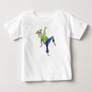 Camiseta Para Bebê Vaca branca dançante