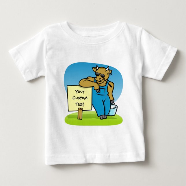 Camiseta Para Bebê Vaca com sinal (Frente)