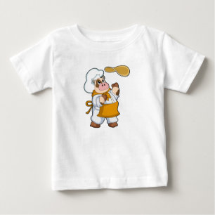 Camiseta Para Bebê Vaca como cozinhar com Dough