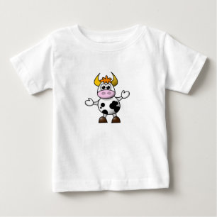 Camiseta Para Bebê Vaca Confusa Bebê Superior