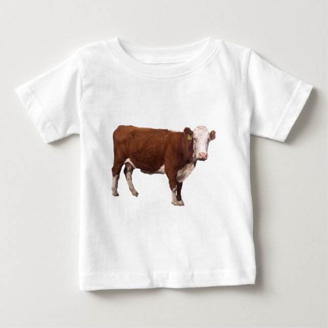 Camiseta Para Bebê Vaca de Brown (Frente)