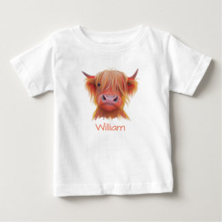 Camiseta Para Bebê Vaca de Leite de Terras Altas da Escócia personali