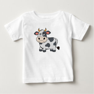 Camiseta Para Bebê Vaca de Moo com Sono