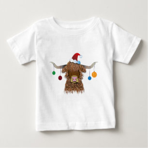 Camiseta Para Bebê Vaca do Natal