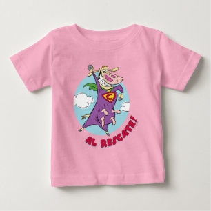 Camiseta Para Bebê Vaca e Galinha Super Vaca Al Rescate!