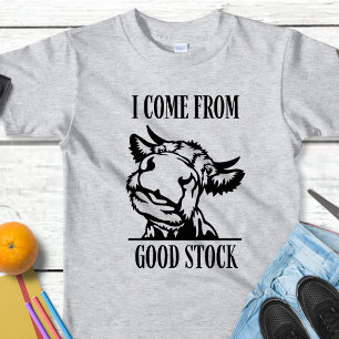 Camiseta Para Bebê Vaca Engraçada Eu Venho de Boa Estirpe