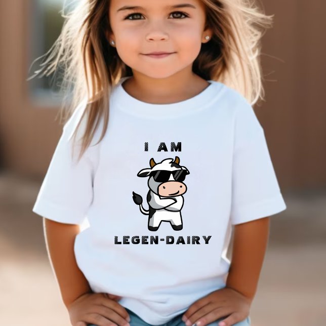 Camiseta Para Bebê Vaca Legal Engraçada Moo Eu Sou Legendário Branco (Funny Cool Cow Moo I Am Legendary White Baby T-Shirt)