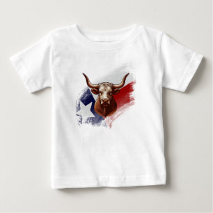 Camiseta Para Bebê Vaca longhorn do Texas