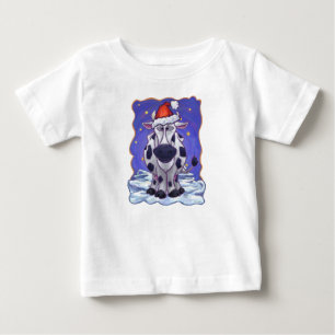 Camiseta Para Bebê Vaca Natal