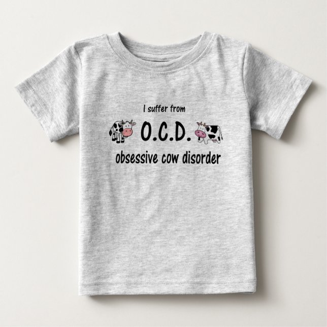 Camiseta Para Bebê Vaca OCD (Frente)