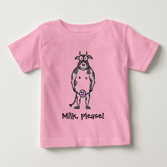 Camiseta Para Bebê Vaca orgânica/Caçadora (Frente)