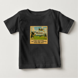 Camiseta Para Bebê Vaca Pulou o Moo – Carrinho de Fazenda Caprichoso 