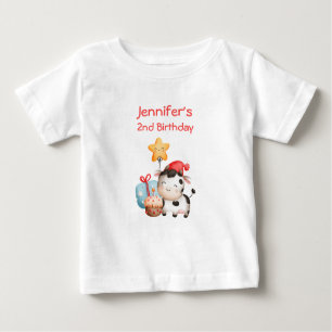 Camiseta Para Bebê Vaca Sorrindo - Um Bom Aniversário
