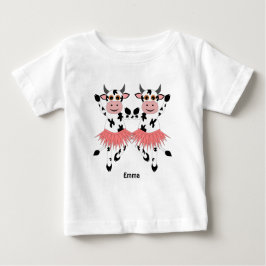 Camiseta Para Bebê Vacas dançantes bonitas e engraçadas