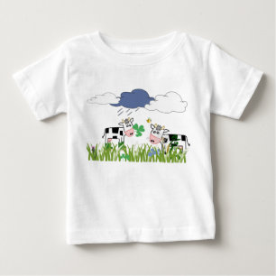 Camiseta Para Bebê Vacas no pasto