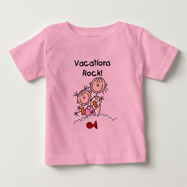 Camiseta Para Bebê Vacations Rock T-shirts e presentes (Frente)