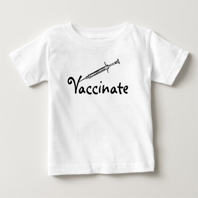 Camiseta Para Bebê Vacinar Agulha (Frente)