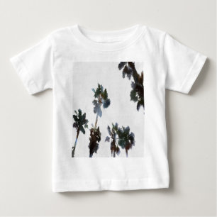 Camiseta Para Bebê Vaga Palmas Tropicais Cores Artísticas