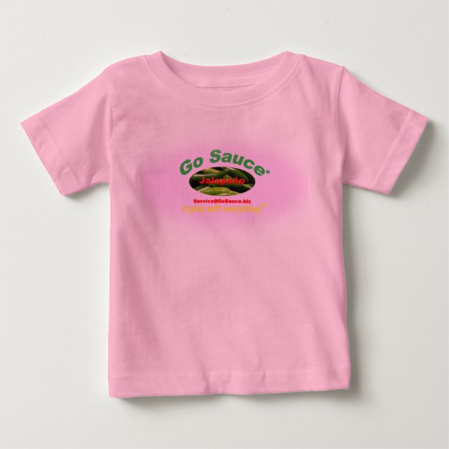 Camiseta Para Bebê Vai o rosa do molho (Frente)