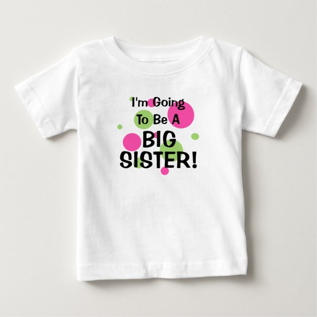 Camiseta Para Bebê Vai SER UMA IRMÃ GRANDE! (Frente)