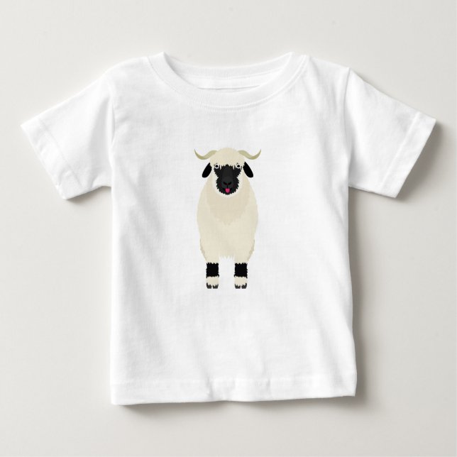 Camiseta Para Bebê Valais Black Nose Sheep (Frente)