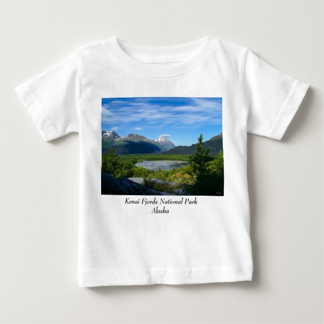 Camiseta Para Bebê Vale do Glaciar de Saída do Alasca (Frente)