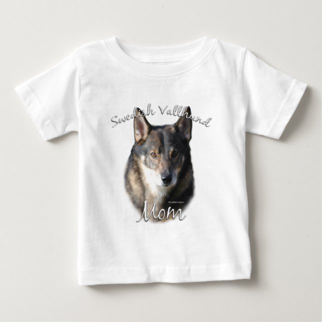 Camiseta Para Bebê Vallhund Mãe 2 Sueco (Frente)