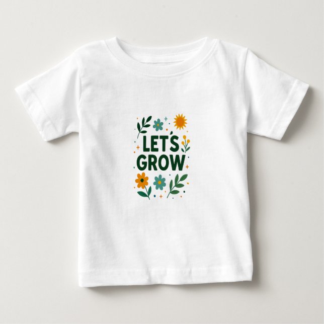 Camiseta Para Bebê Vamos crescer - A natureza inspirou um Design posi (Frente)