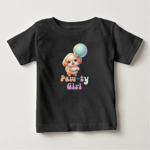 Camiseta Para Bebê Vamos Festejar Aniversário de Cachorrinho
