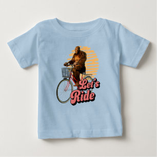 Camiseta Para Bebê Vamos Pedalar Bicicleta Bigfoot Humor de Ciclismo