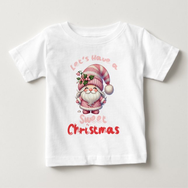Camiseta Para Bebê Vamos Ter um Natal Doce Crianças (Frente)