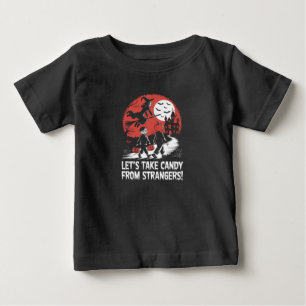 Camiseta Para Bebê Vamos Tirar Doce de Estranhos Funny Halloween