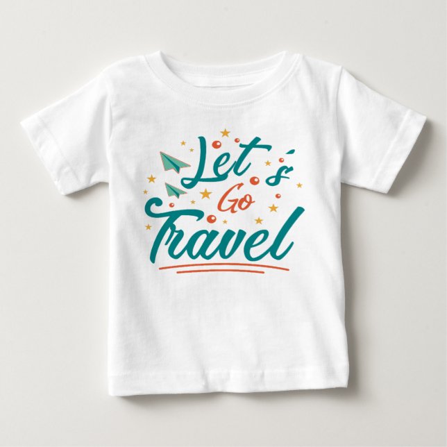Camiseta Para Bebê Vamos viajar  (Frente)