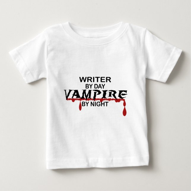 Camiseta Para Bebê Vampiro do escritor em a noite (Frente)