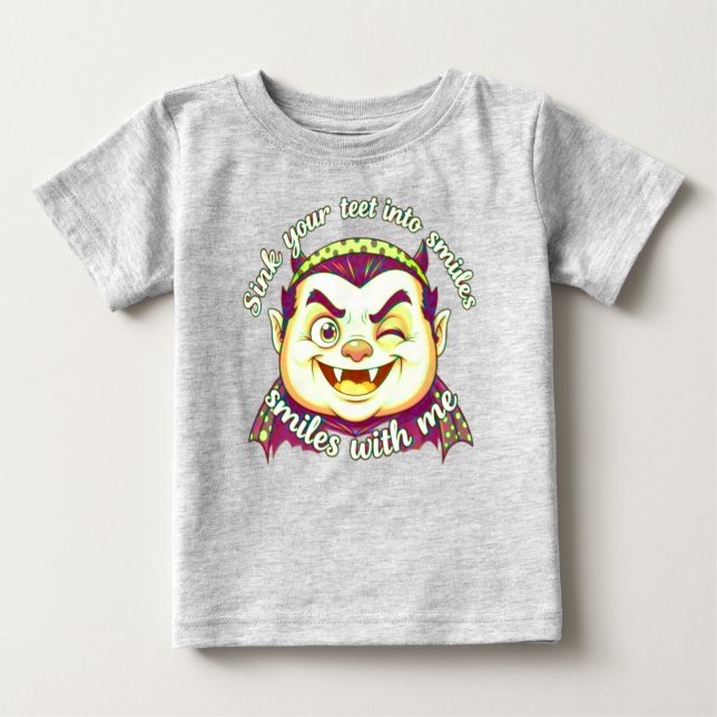 Camiseta Para Bebê vampiro fofo (Frente)