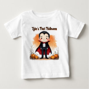 Camiseta Para Bebê Vampiro Não Tão Assustador Primeiro Halloween