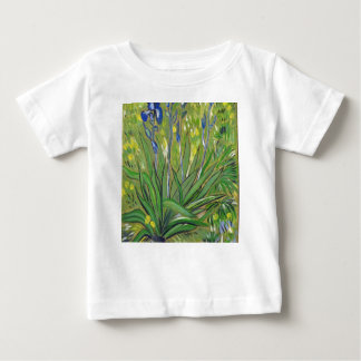 Camiseta Para Bebê Van Gogh art Irises, reprodução acrílica