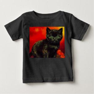 Camiseta Para Bebê Van Gogh Black Kitten